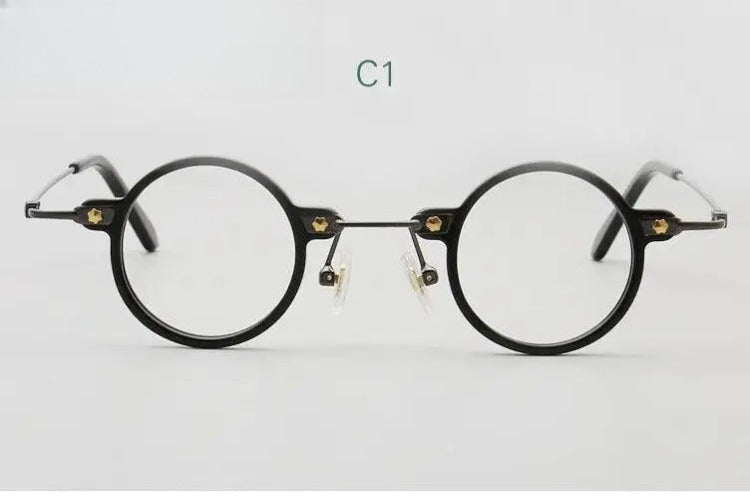 Unisex Round Full Rim Acetate Prescription Glasses 3636 — view 7 | Rx Spectacle