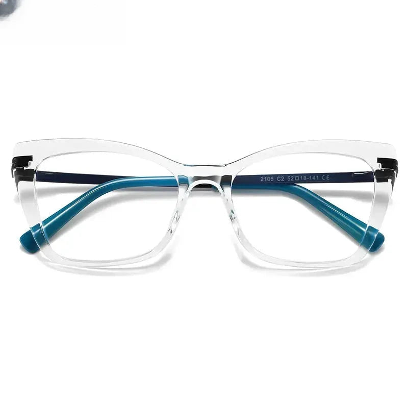 Women's Cat Eye Full Rim Titanium Reading Glasses 2105 — view 8 | Rx Spectacle