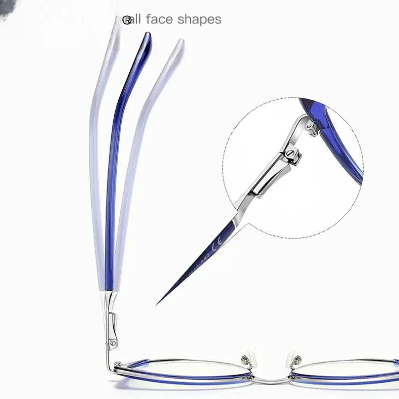 Women's Cat Eye Full Rim Alloy Reading Glasses 43124 — view 6 | Rx Spectacle