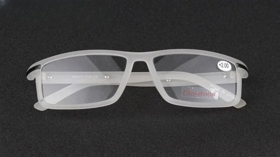 Unisex Square Full Rim Titanium Reading Glasses 1356 — view 17 | Rx Spectacle