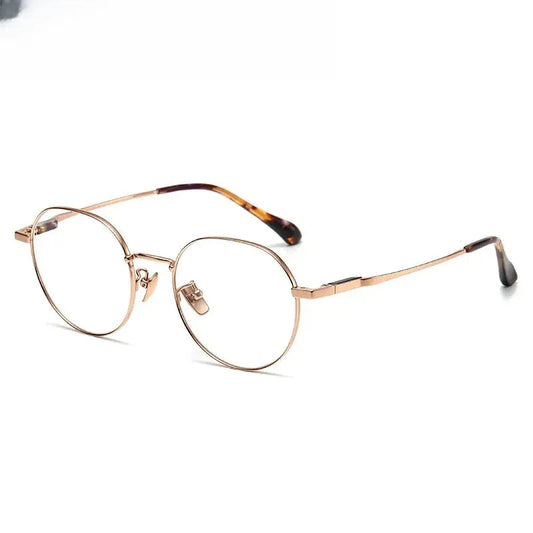 Women's Round Full Rim Titanium Flat Top Prescription Glasses 61008 — view 1 | Rx Spectacle
