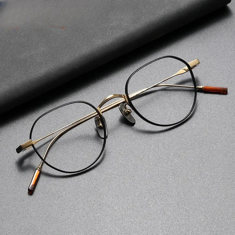 Women's Oval Full Rim Titanium Flat Top Prescription Glasses 84803 — view 1 | Rx Spectacle