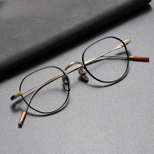 Women's Oval Full Rim Titanium Flat Top Prescription Glasses 84803 — view 1 | Rx Spectacle