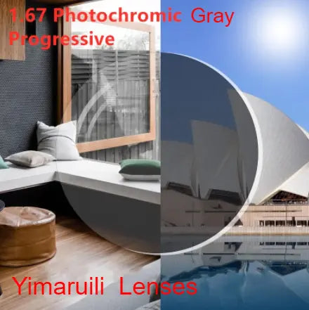 1.67 Index Free Form Progressive Photochromic Gray Lenses — view 1 | Rx Spectacle