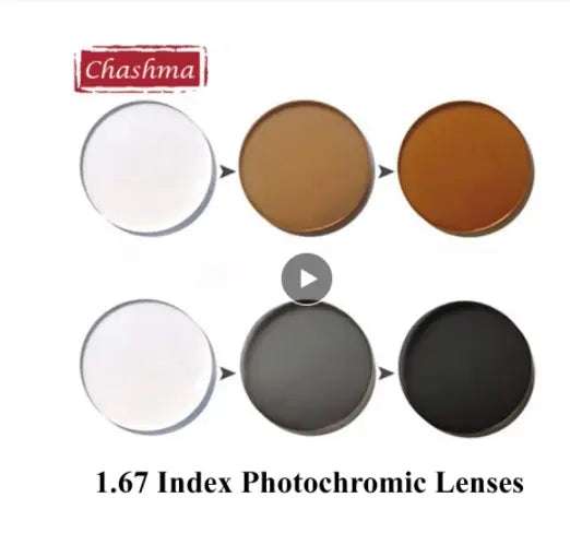 1.67 Index Single Vision Photochromic Lenses Brown — view 1 | Rx Spectacle