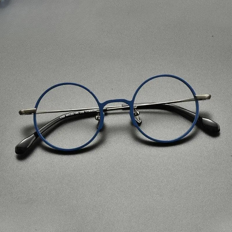Unisex Round Full Rim Titanium Prescription Glasses Gxyj847 — view 9 | Rx Spectacle
