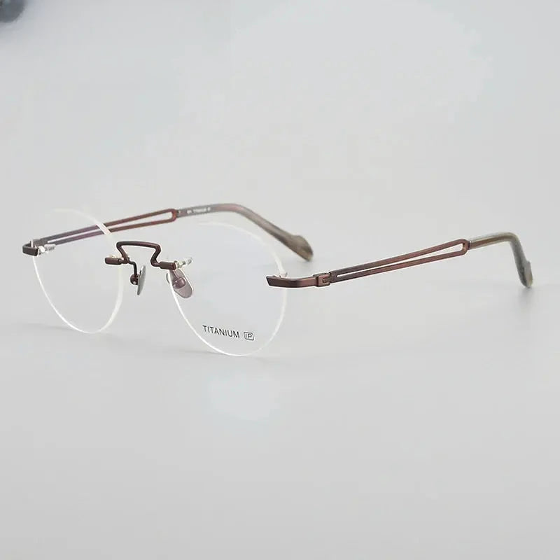 Women's Round Rimless Titanium Prescription Glasses 419063 — view 5 | Rx Spectacle