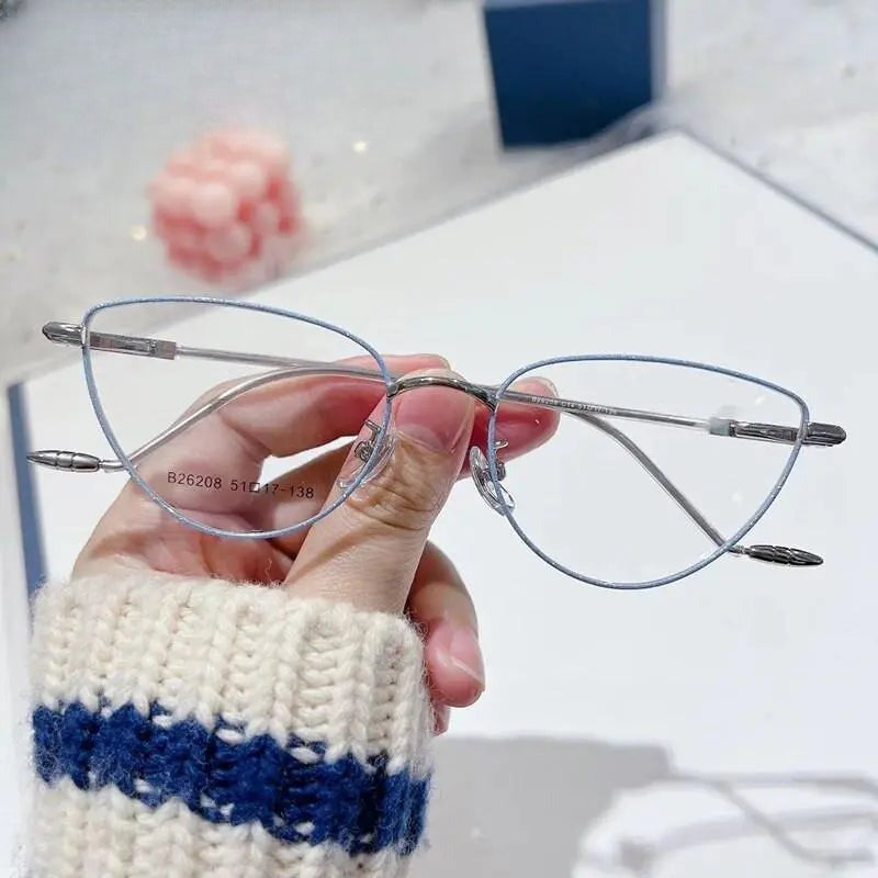 Women's Cat Eye Full Rim Stainless Steel Prescription Glasses 26208 — view 11 | Rx Spectacle