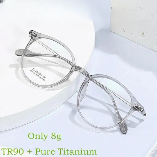 Men's Round Full Rim Titanium Prescription Glasses M8140 — view 1 | Rx Spectacle