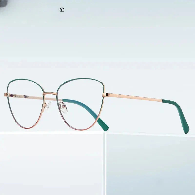 Women's Cat Eye Full Rim Stainless Steel Reading Glasses 3083 — view 3 | Rx Spectacle