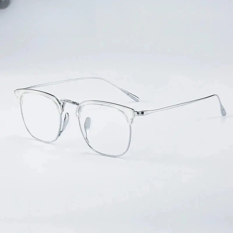 Men's Square Full Rim Titanium Prescription Glasses 35902 — view 4 | Rx Spectacle