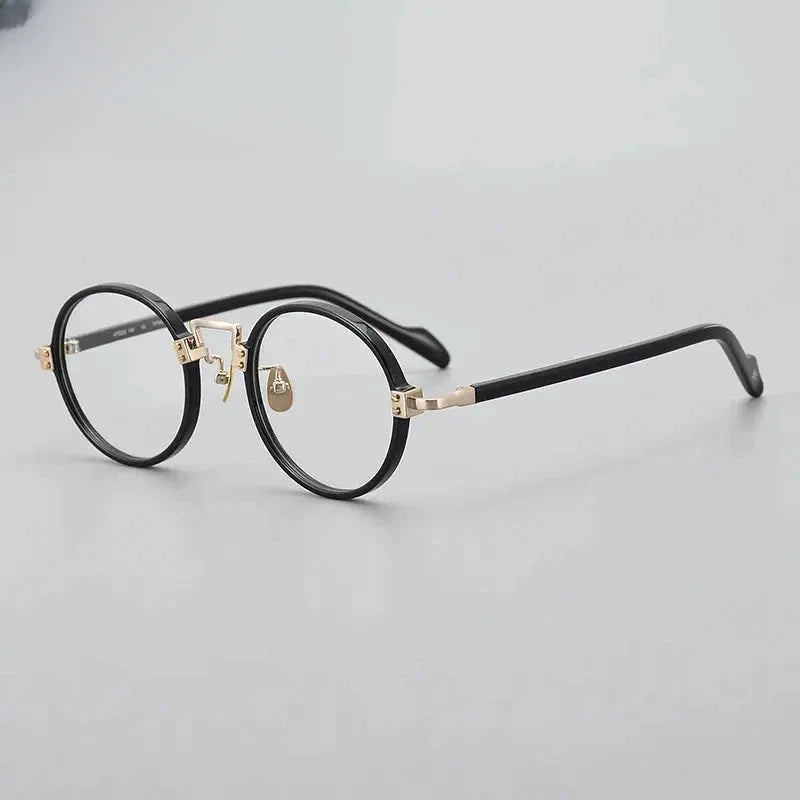 Unisex Round Full Rim Titanium Prescription Glasses Gxyj383 — view 12 | Rx Spectacle