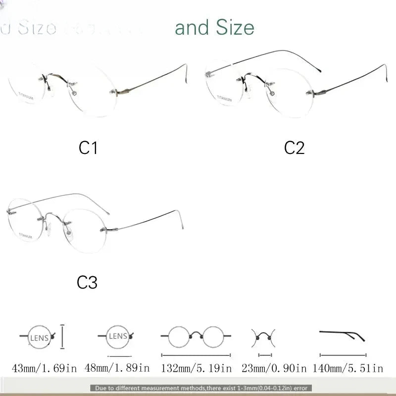Women's Oval Rimless Titanium Reading Glasses 4348 — view 2 | Rx Spectacle