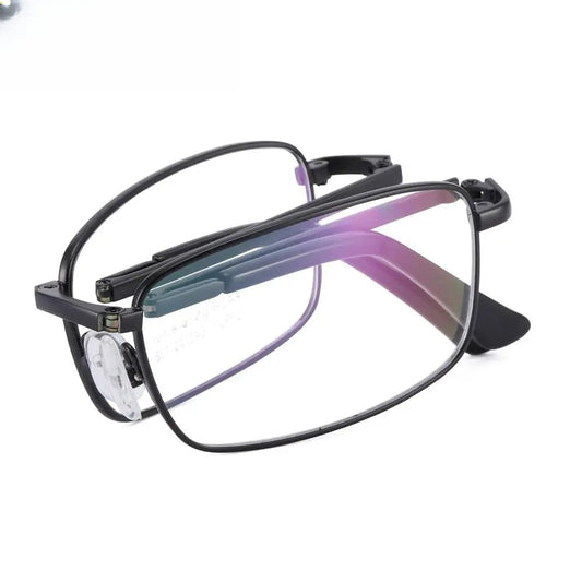 Unisex Square Full Rim Stainless Steel Prescription Glasses 8827 — view 1 | Rx Spectacle