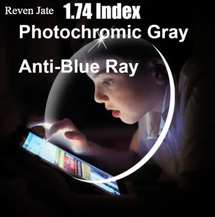 1.74 Index Photochromic Gray Anti Blue Lenses — view 1 | Rx Spectacle