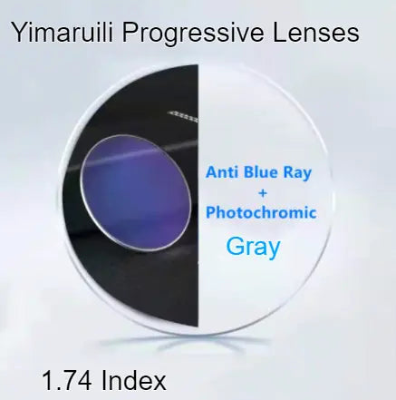 Progressive Photochromic Gray Anti Blue Light Lenses — view 7 | Rx Spectacle