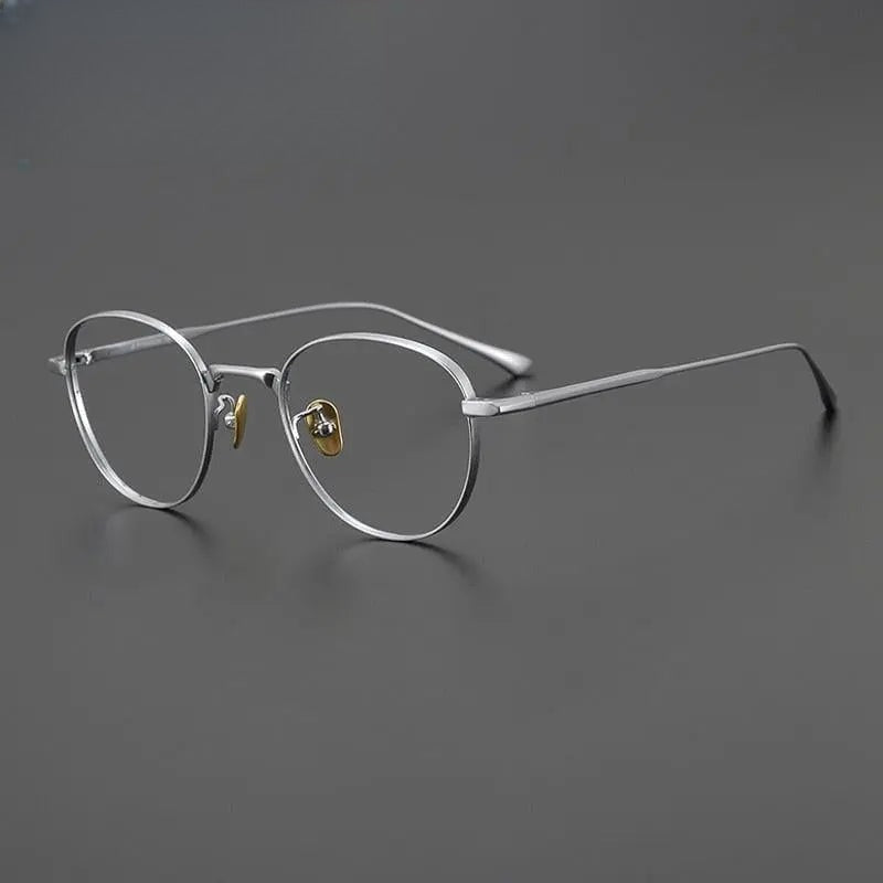 Unisex Round Full Rim Titanium Prescription Glasses Gxyj988 — view 6 | Rx Spectacle
