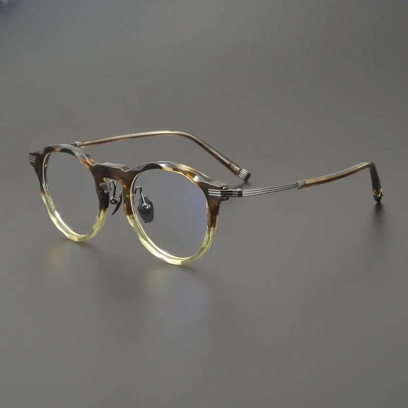 Unisex Round Full Rim Titanium Oversized Prescription Glasses 852516 — view 5 | Rx Spectacle