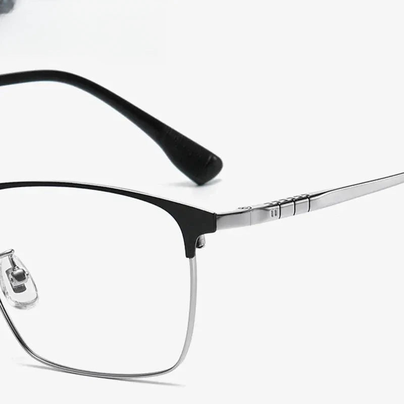 Men's Square Full Rim Titanium Prescription Glasses 98601 — view 5 | Rx Spectacle