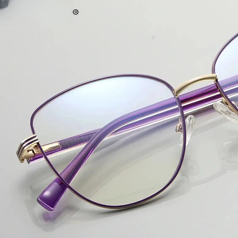 Women's Butterfly Full Rim Alloy Reading Glasses 3072 — view 2 | Rx Spectacle