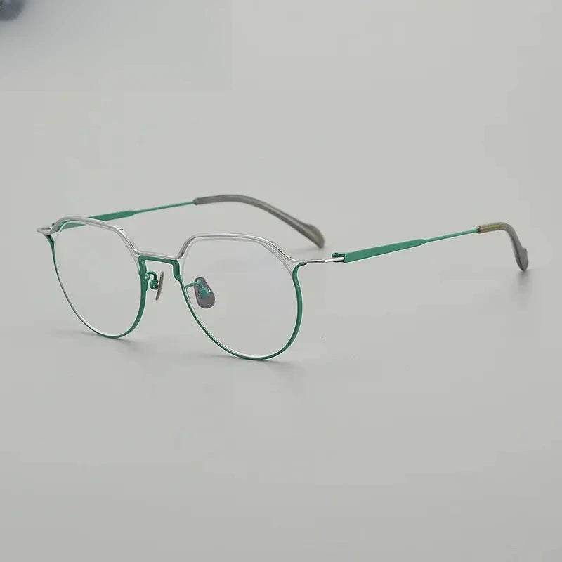 Women's Oval Full Rim Titanium Flat Top Prescription Glasses 190037 — view 6 | Rx Spectacle