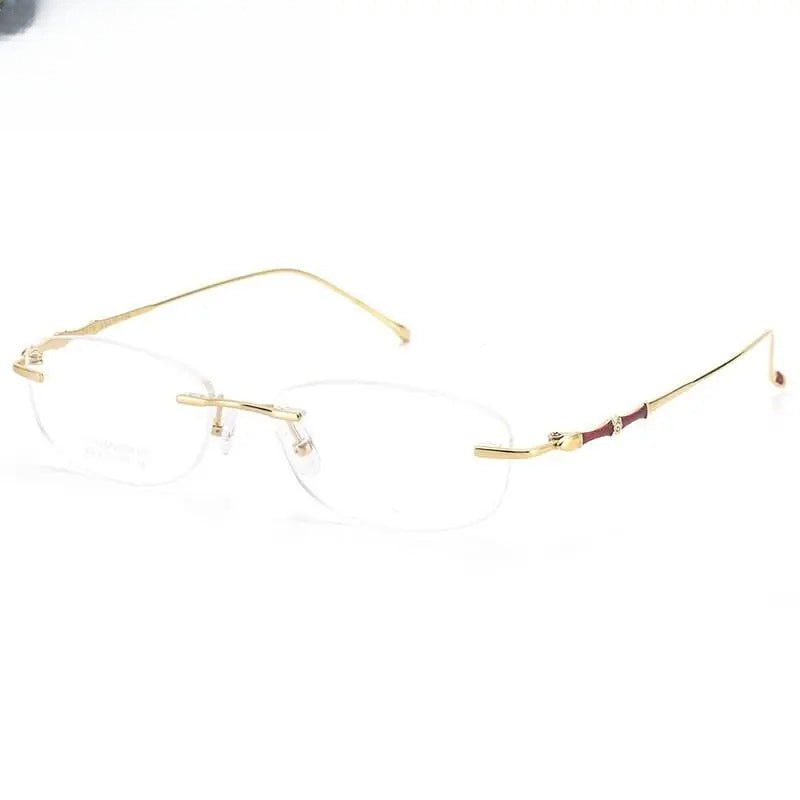 Women's Oval Rimless Titanium Prescription Glasses 2789 — view 4 | Rx Spectacle