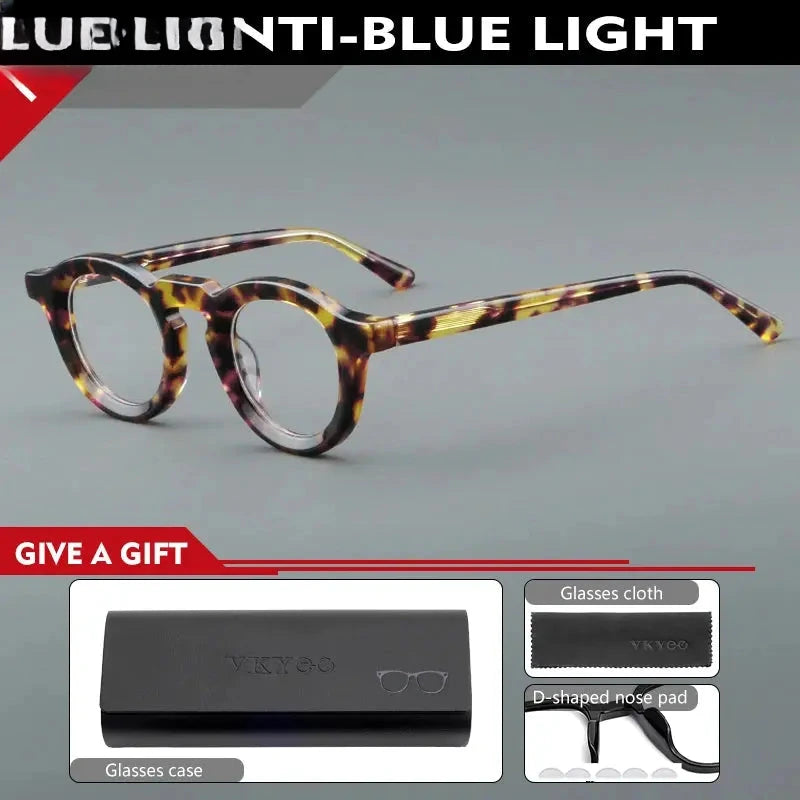 Women's Round Full Rim Acetate Reading Glasses 623107 — view 8 | Rx Spectacle