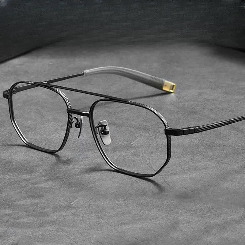 Unisex Square Full Rim Titanium Prescription Glasses 607518 — view 1 | Rx Spectacle