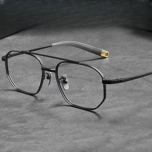 Unisex Square Full Rim Titanium Prescription Glasses 607518 — view 1 | Rx Spectacle