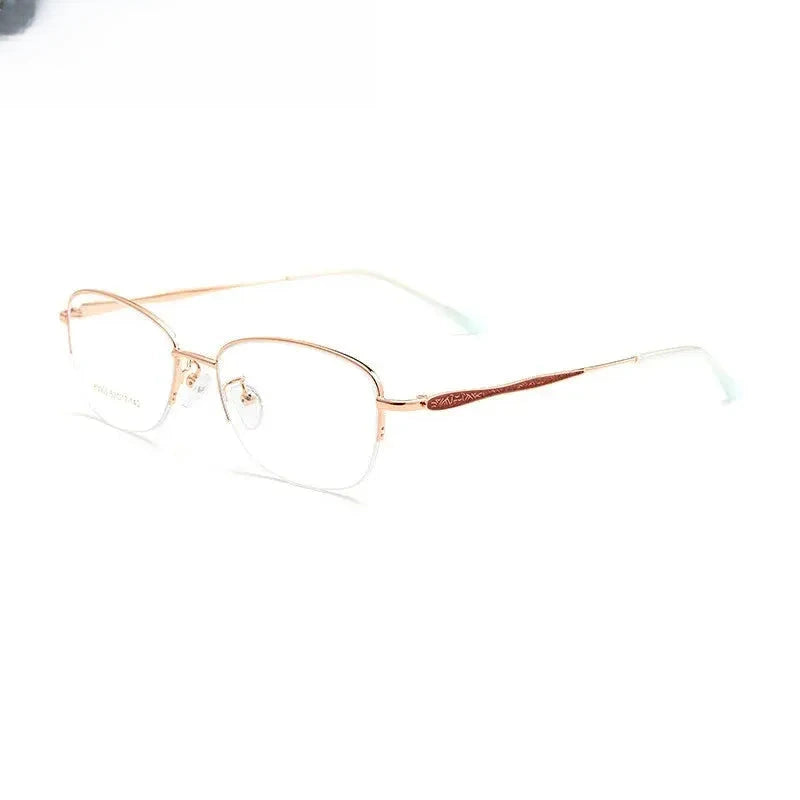 Women's Oval Semi-Rimless Alloy Prescription Glasses 383003 — view 5 | Rx Spectacle