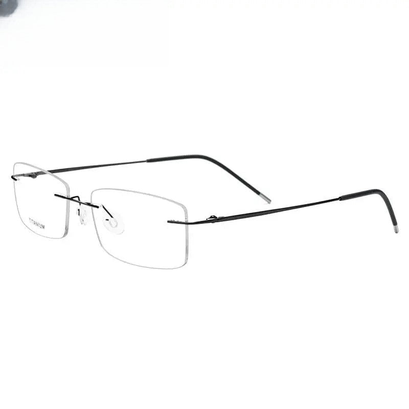 Men's Rectangular Rimless Titanium Prescription Glasses 3127 — view 1 | Rx Spectacle