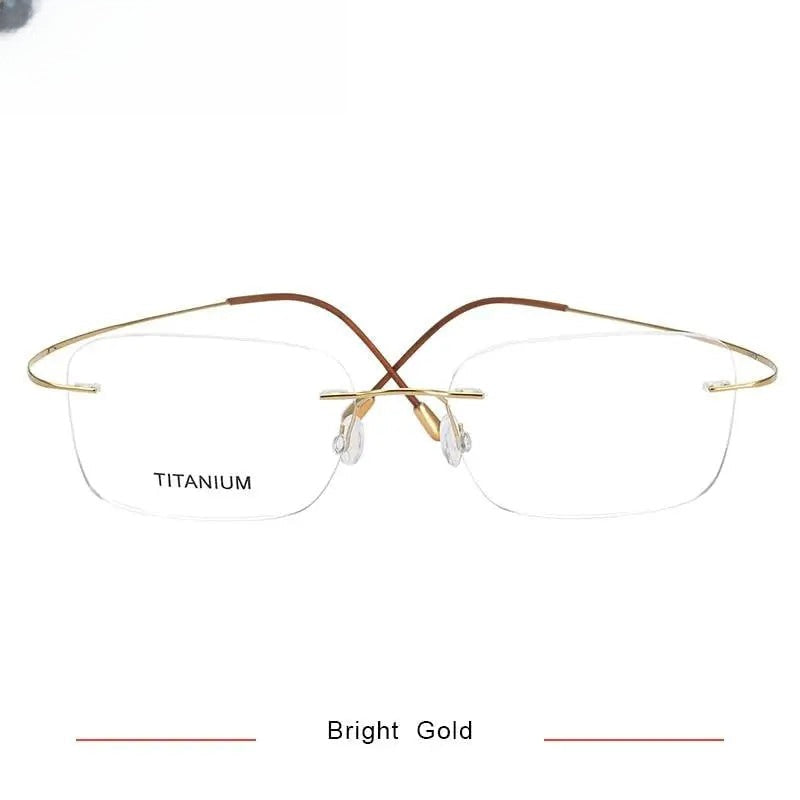 Unisex Square Rimless Titanium Screwless Prescription Glasses Kr16016 — view 3 | Rx Spectacle