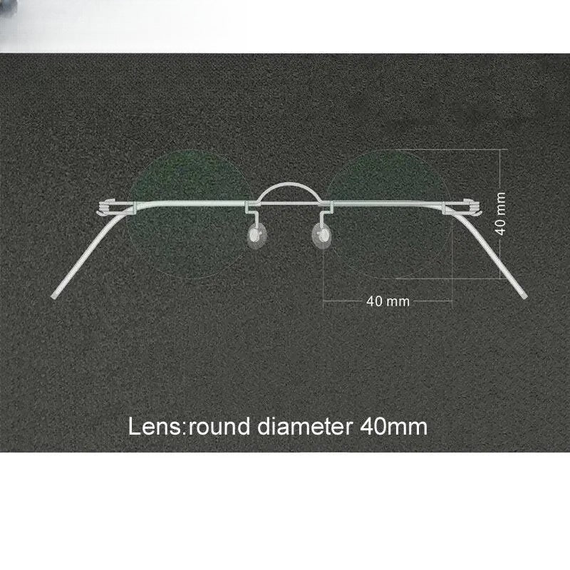 Unisex Round Rimless Stainless Steel Screwless Reading Glasses Y020 — view 9 | Rx Spectacle
