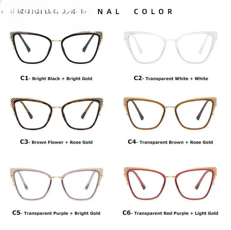 Women's Cat Eye Full Rim Titanium Prescription Glasses 1525 — view 14 | Rx Spectacle