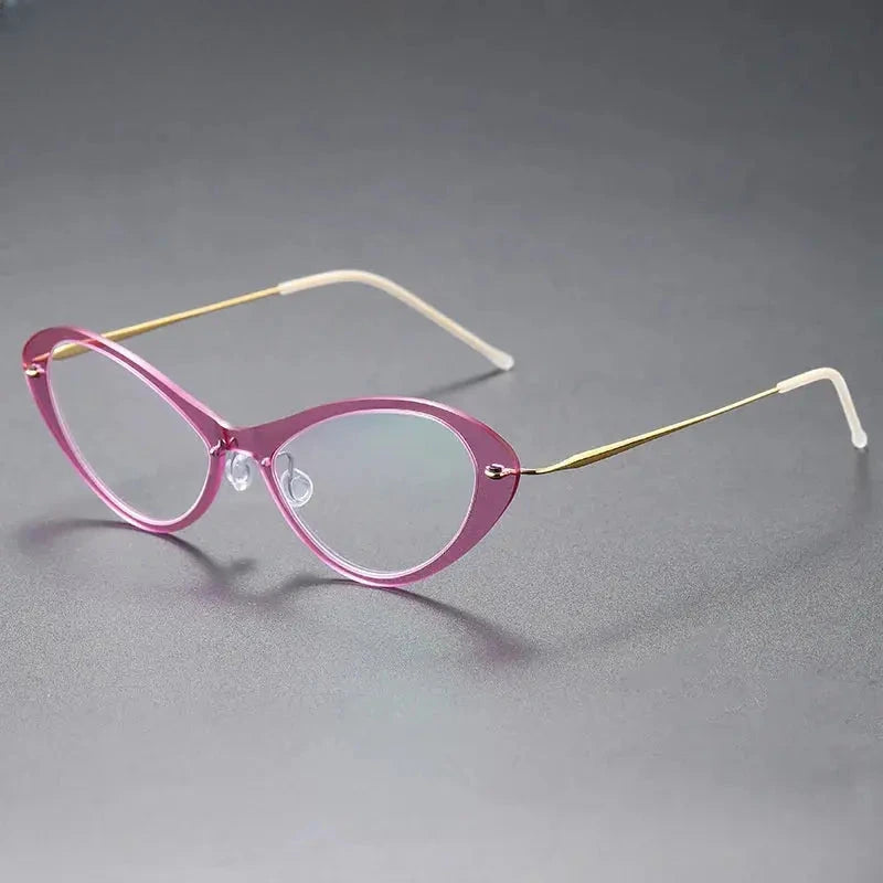 Women's Cat Eye Full Rim Titanium Prescription Glasses 316550 — view 6 | Rx Spectacle