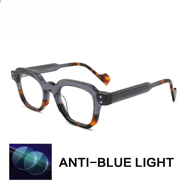 Unisex Square Full Rim Acetate Flat Top Reading Glasses G2394 — view 7 | Rx Spectacle
