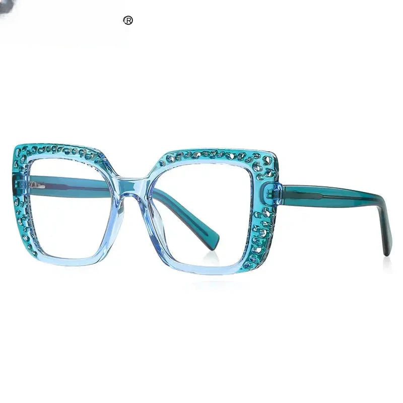 Women's Square Full Rim Titanium Reading Glasses 2188 — view 3 | Rx Spectacle