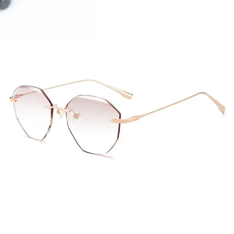 Women's Irregular Rimless Titanium Prescription Glasses 99219 — view 3 | Rx Spectacle