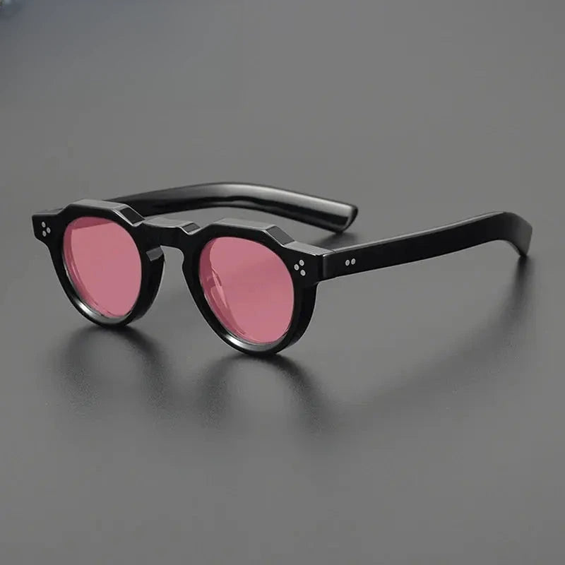 Unisex Round Full Rim Acetate Flat Top Prescription Glasses M002 — view 7 | Rx Spectacle