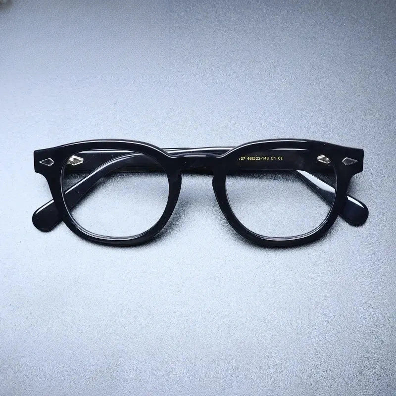 Unisex Round Full Rim Acetate Clip-On Prescription Glasses 1237 — view 10 | Rx Spectacle