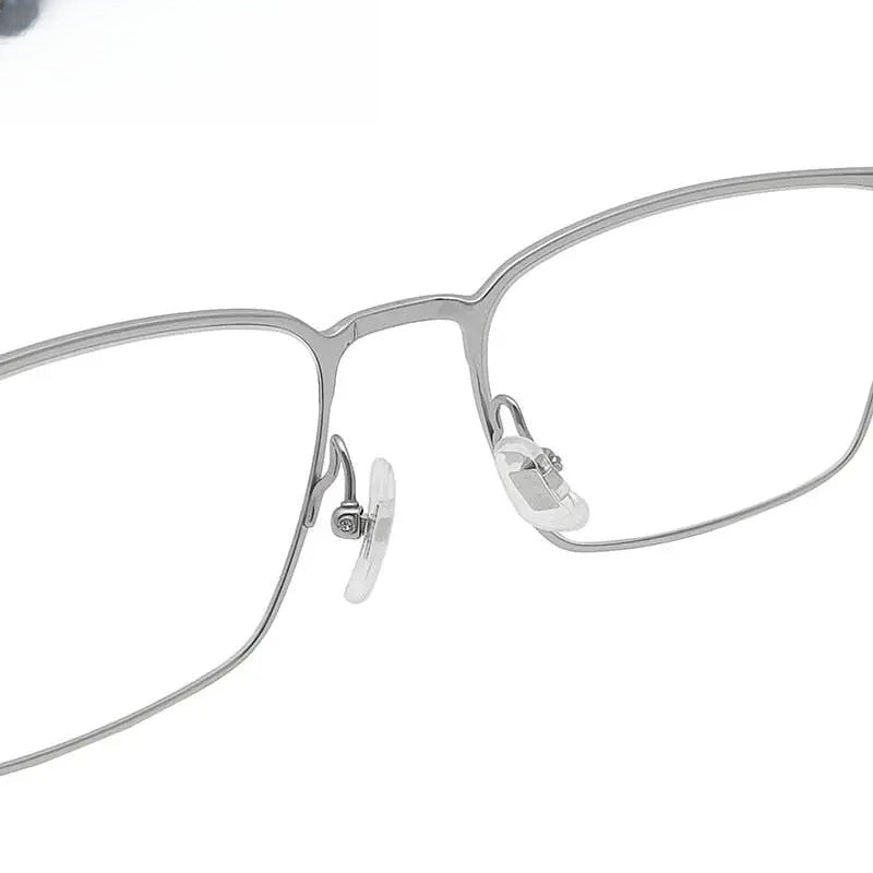Men's Square Semi-Rimless Titanium Prescription Glasses — view 6 | Rx Spectacle