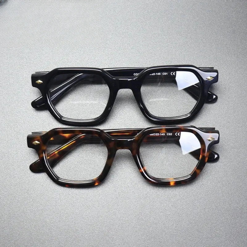 Unisex Polygon Full Rim Acetate Flat Top Prescription Glasses Gxyj1501 — view 3 | Rx Spectacle