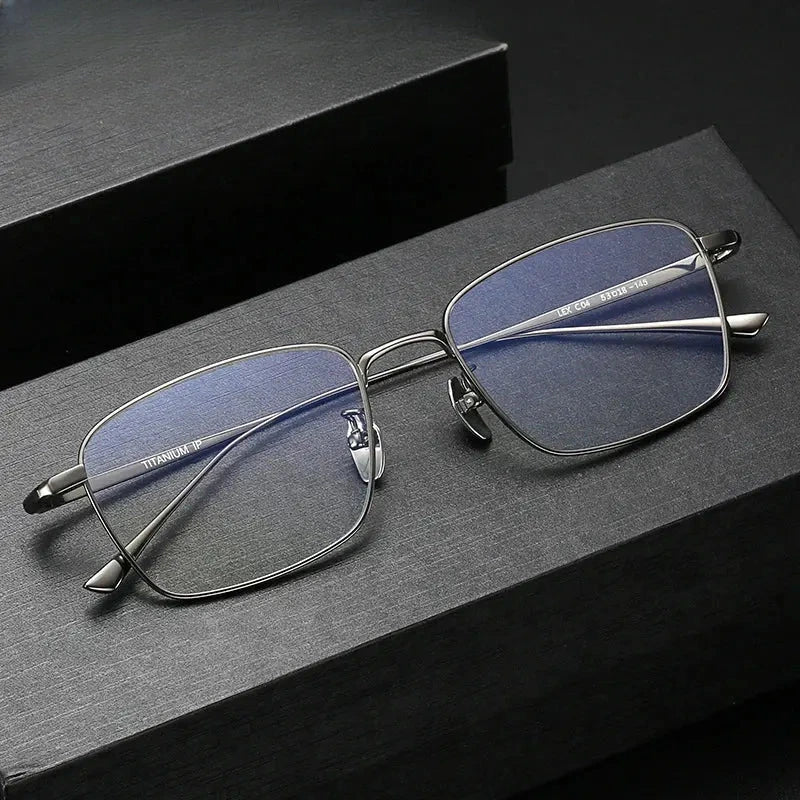 Men's Polygon Full Rim Titanium Prescription Glasses 40140 — view 1 | Rx Spectacle