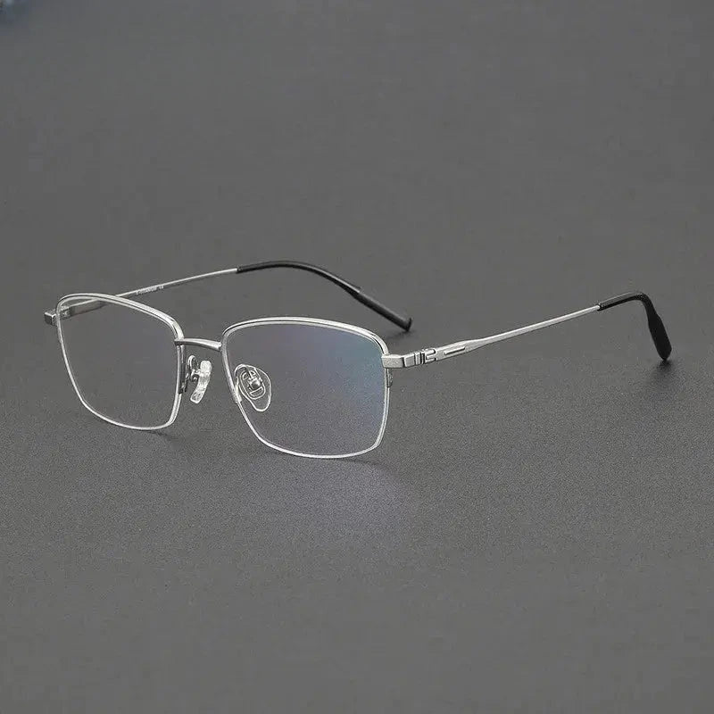 Men's Polygon Semi-Rimless Titanium Prescription Glasses 781055 — view 5 | Rx Spectacle