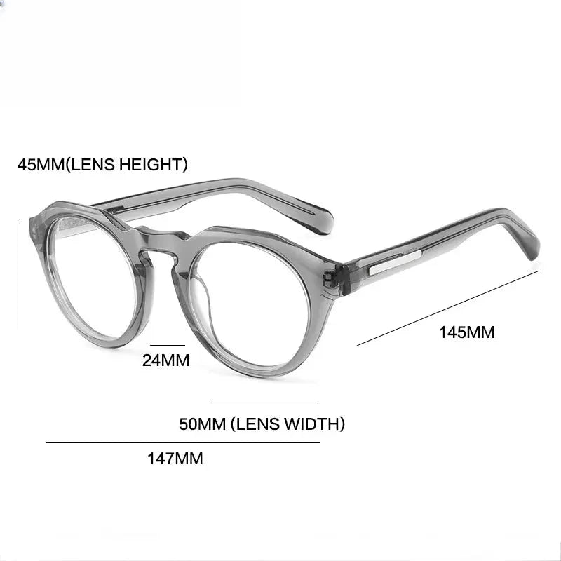 Unisex Round Full Rim Acetate Oversized Prescription Glasses Gxyj1197 — view 4 | Rx Spectacle