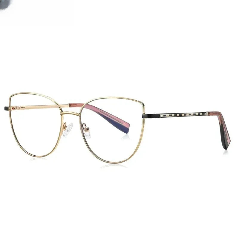 Women's Cat Eye Full Rim Alloy Reading Glasses 3060 — view 4 | Rx Spectacle