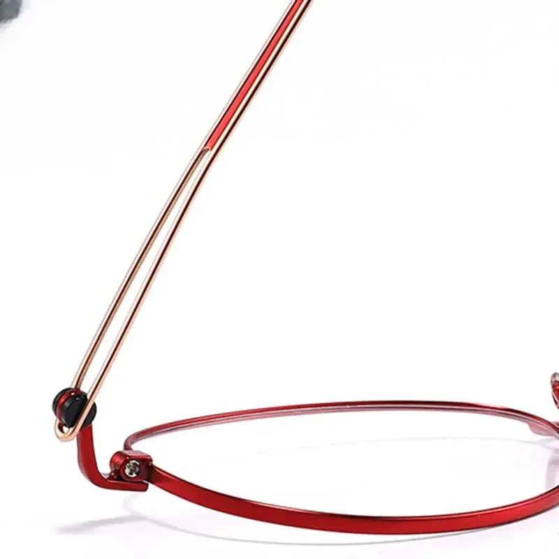 Women's Oval Full Rim Titanium Screwless Prescription Glasses 46110 — view 6 | Rx Spectacle