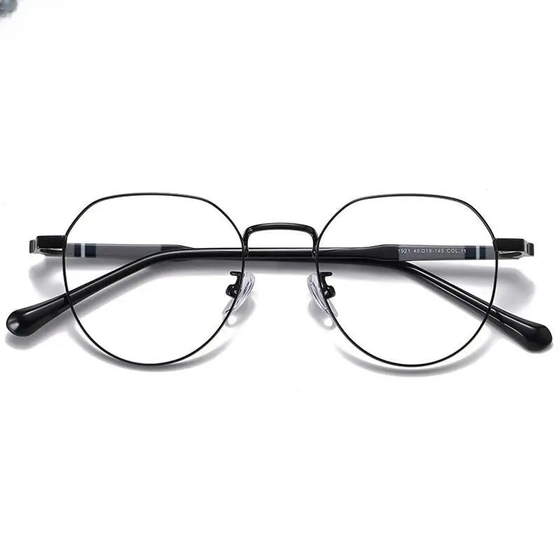 Unisex Round Full Rim Stainless Steel Prescription Glasses 1921 — view 8 | Rx Spectacle