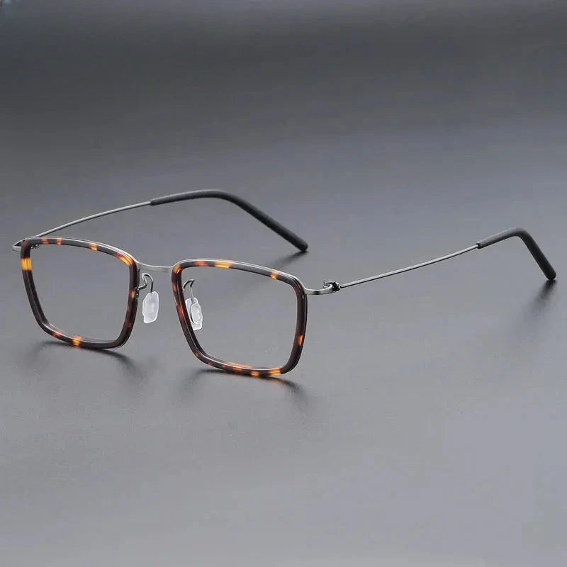 Unisex Square Full Rim Titanium Prescription Glasses 699853 — view 6 | Rx Spectacle