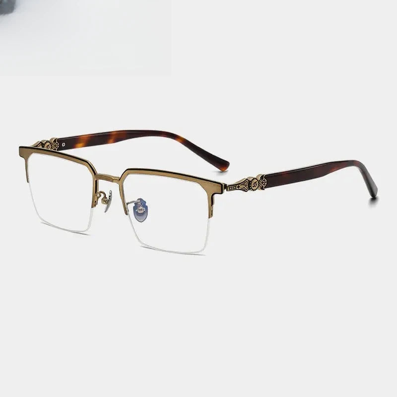 Men's Square Full Rim Titanium Oversized Prescription Glasses 426860 — view 3 | Rx Spectacle